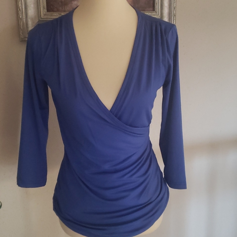 NWT Blue wrap top
